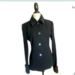 zara collection 100% wool coat with fur cuffs size 12